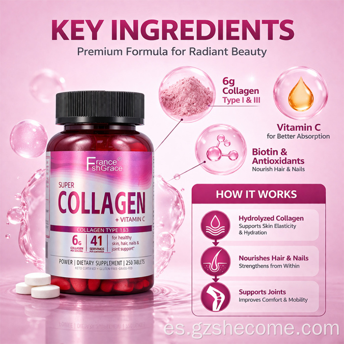 Shecome Multi Collagen Tablets Blanqueamiento de la piel multi colágeno
